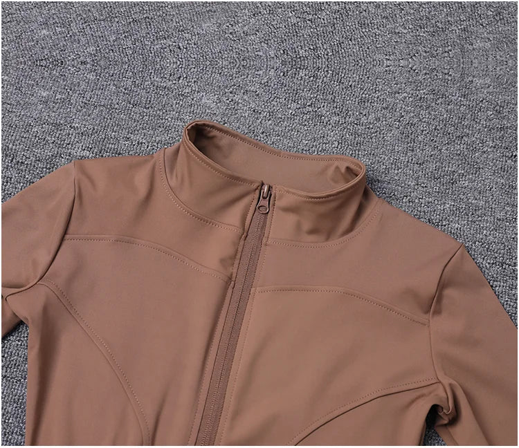 Women Sport Jacket Long Sleeve Shirt Workout Coat Gym Training Clothing Yoga Sportswear