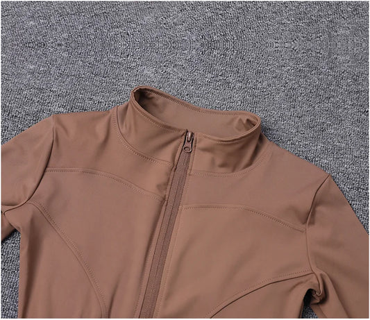 Women Sport Jacket Long Sleeve Shirt Workout Coat Gym Training Clothing Yoga Sportswear